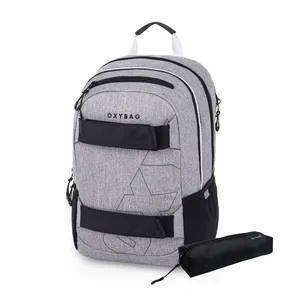 Študentský batoh + etue OXY Sport Grey Melange